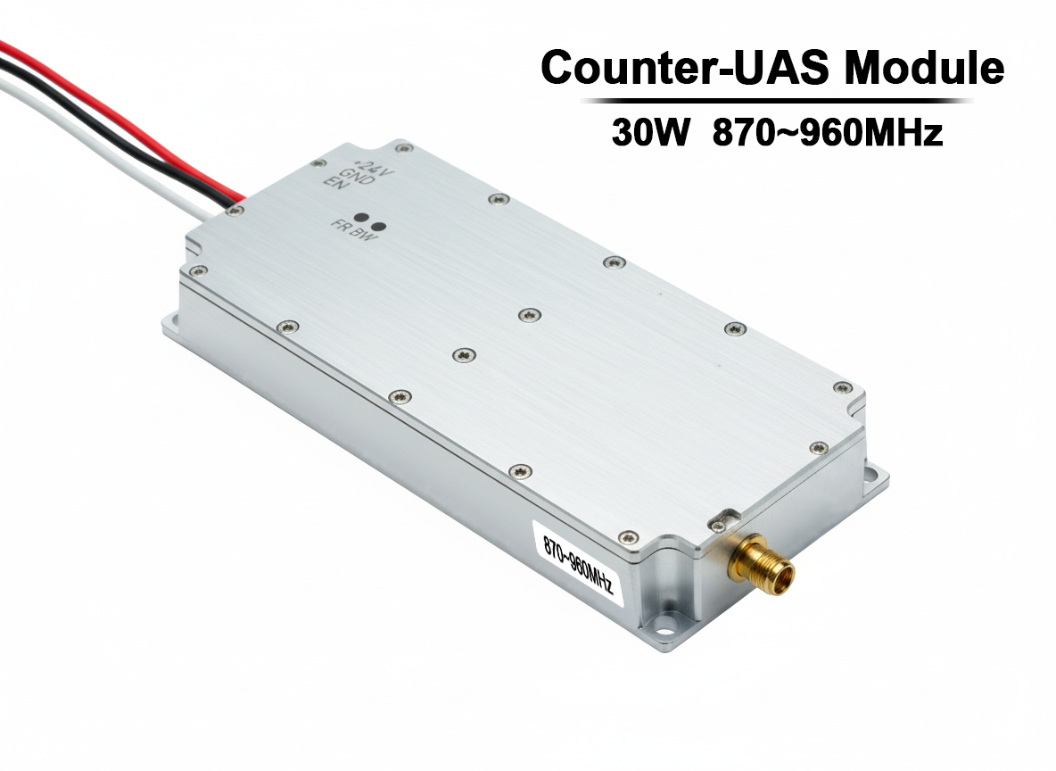 30W Compact Analog Jammer Module for 870-960MHz Cellular & UAV Bands