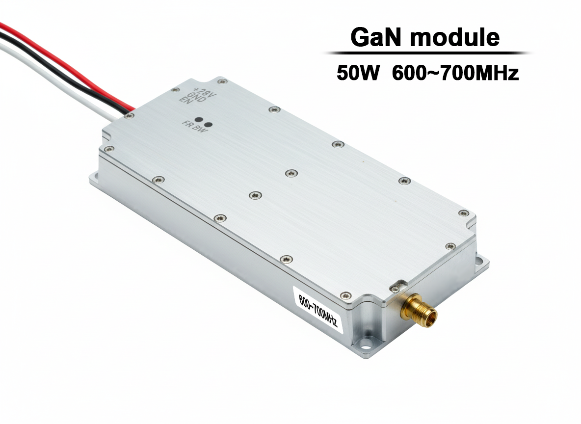 50W Drone Jammer Module | 600-700MHz GaN RF Signal Blocker for UAV Countermeasure