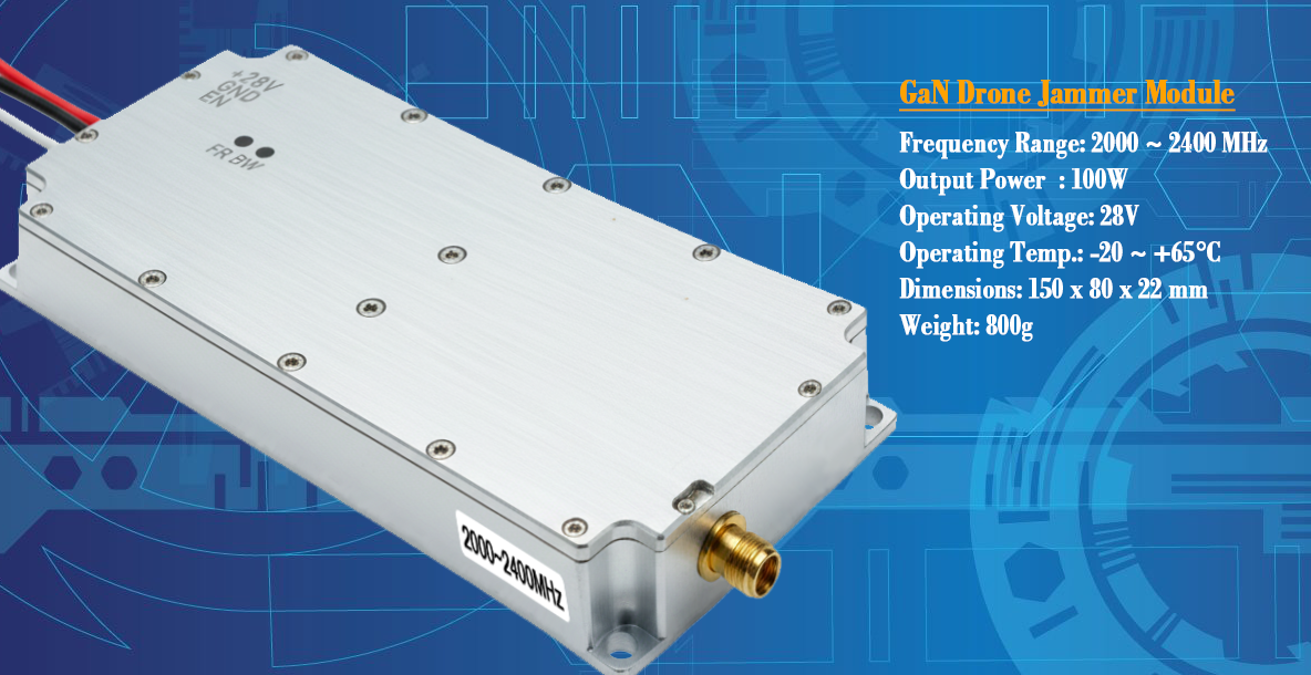 2000–2400MHz 100W GaN Jammer Module: High-Power RF Solution for Drone Countermeasures